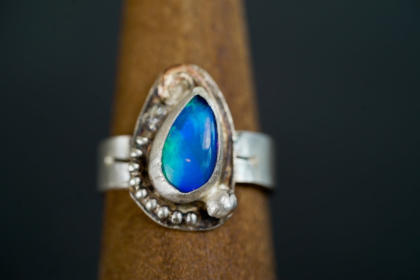 πΈ Japanese Opal Ring β Sterling Silver with Copper Swirl