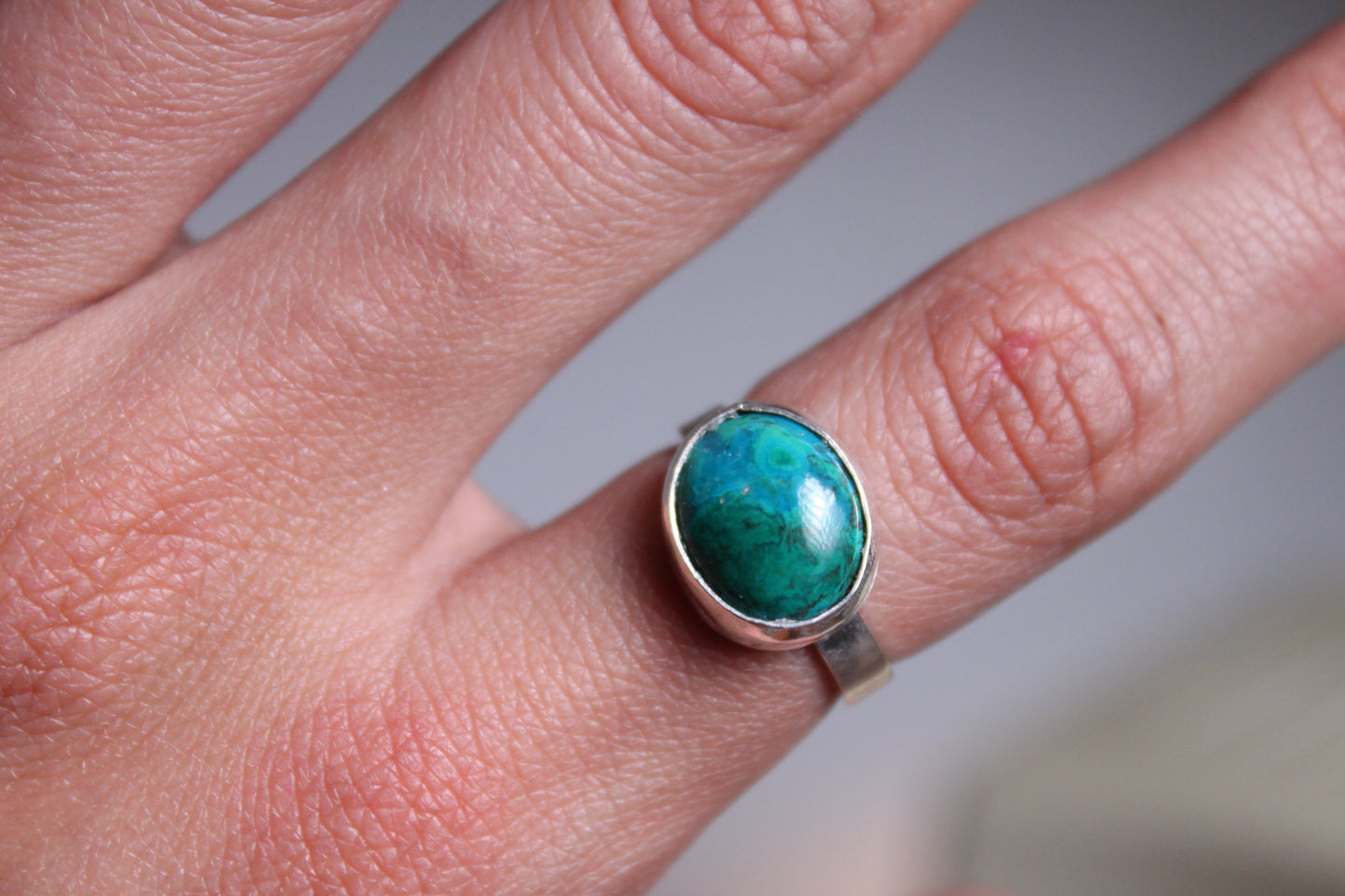 Chrysocolla Silver Ring