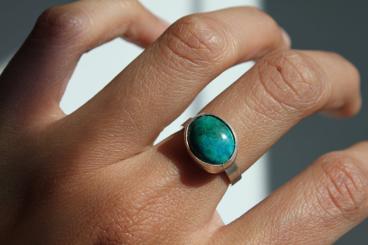 Chrysocolla Silver Ring
