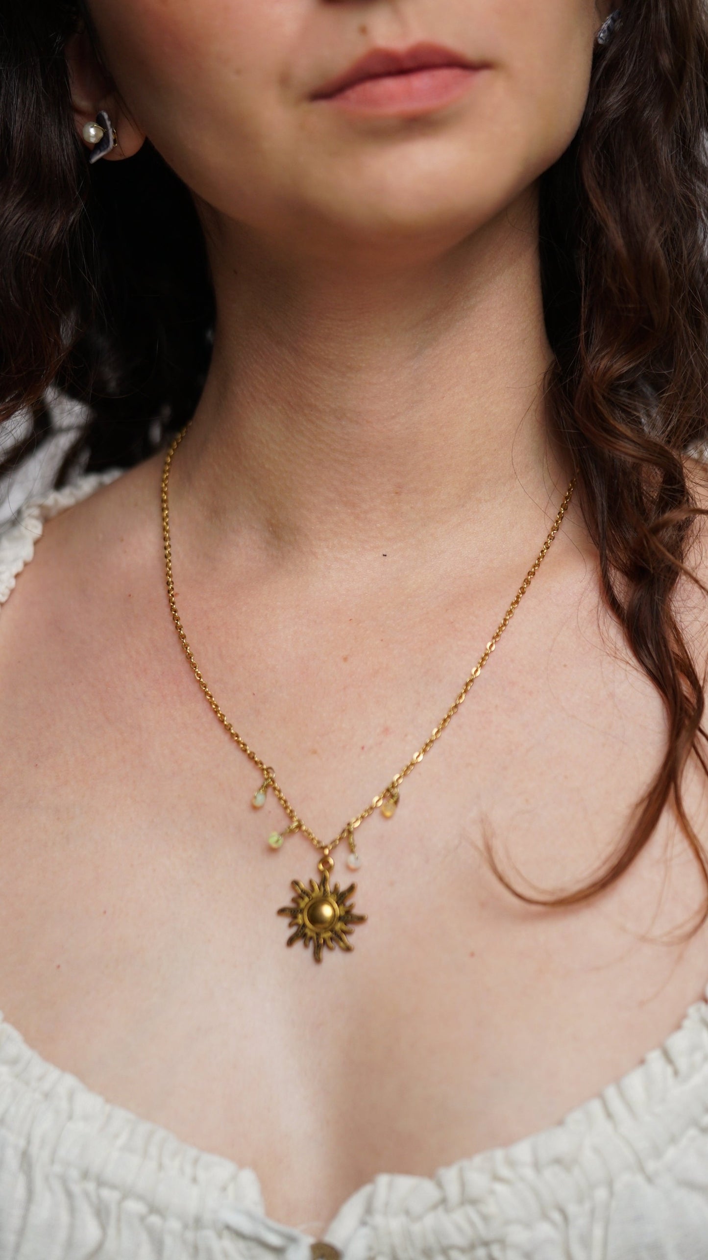 Gold Plated Ethiopan Opal Sunshine Necklace