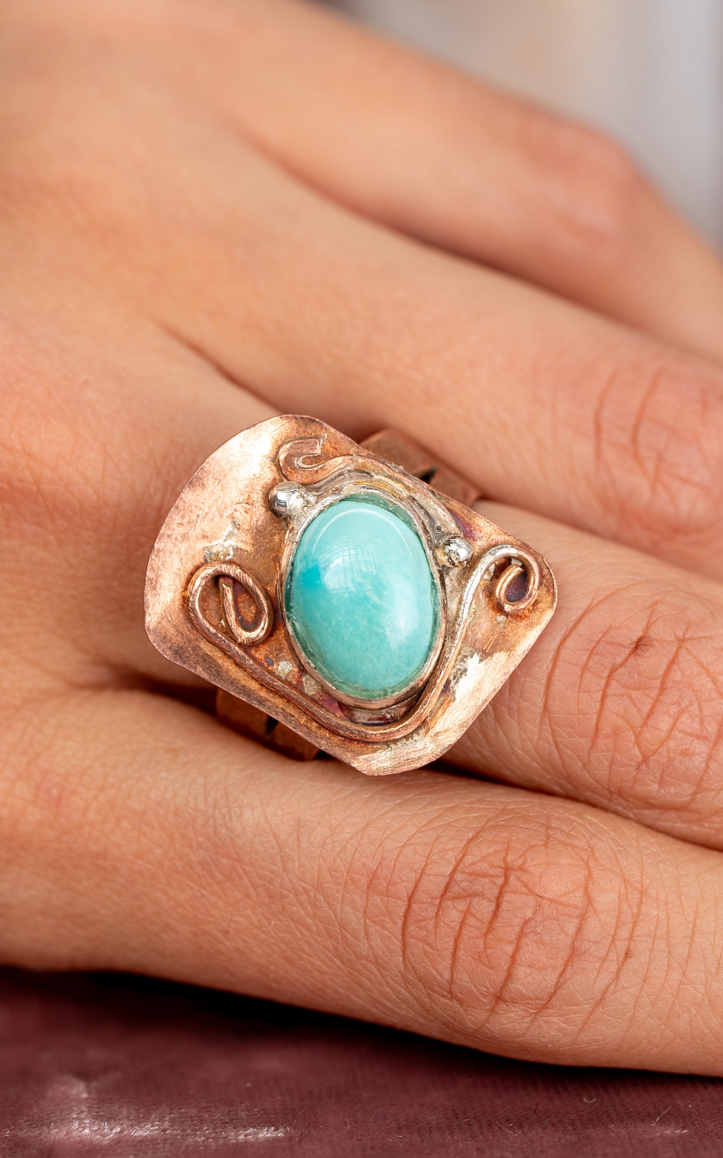 Copper Ethically Sourced Unique Turquoise Ring