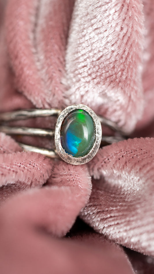 Beautiful Australian Opal Silver Ring