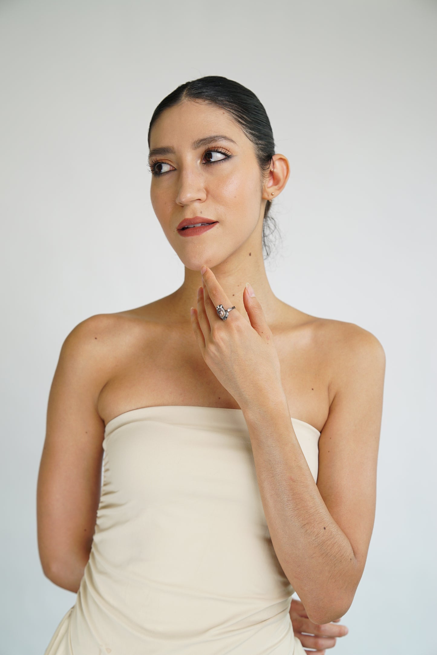 Mexican Opal Flower Ring