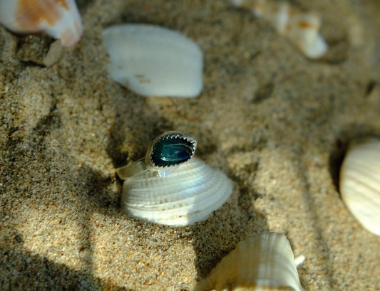 Tchau! Obrigado – Adjustable Blue-Green Tourmaline Ring