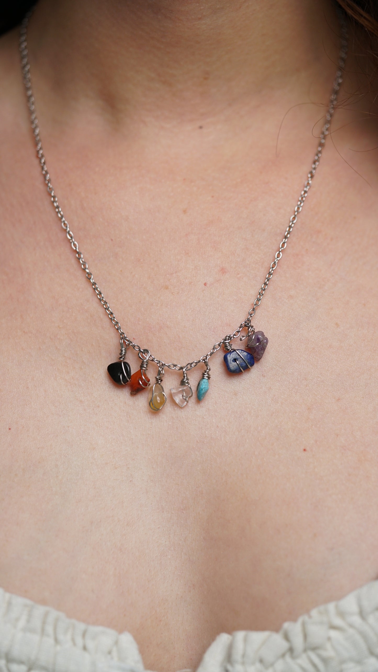 Chakra Silver Plated Necklace