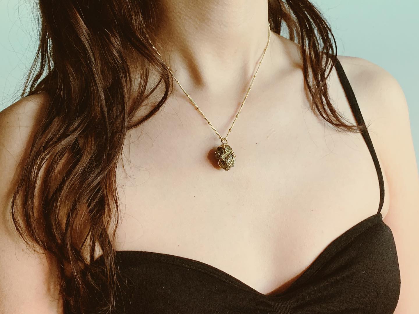 Pyrite Gold plated Necklace