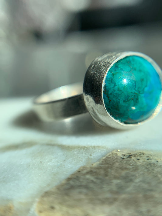 Chrysocolla Silver Ring