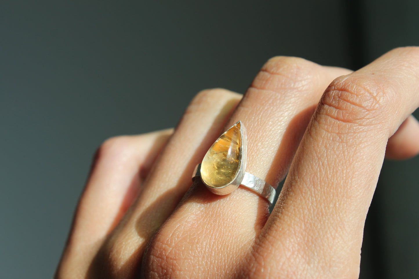 Citrine Unique Silver Ring