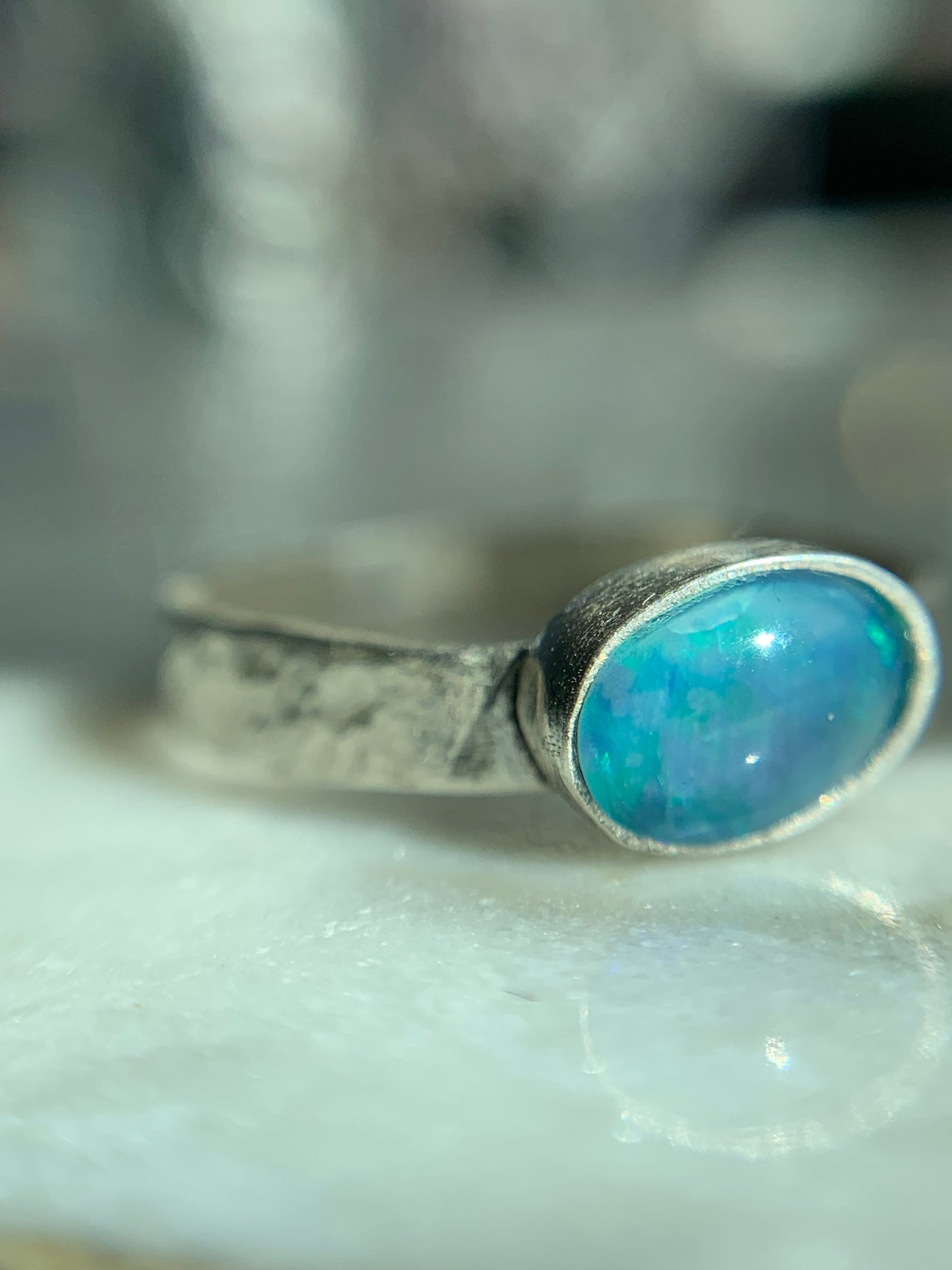 Australian Opal Silver Ring