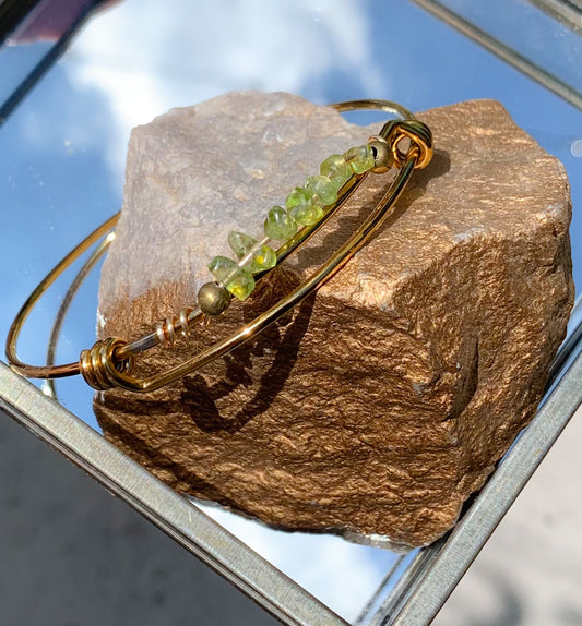 Peridot Goldplated Adjustable Bracelet