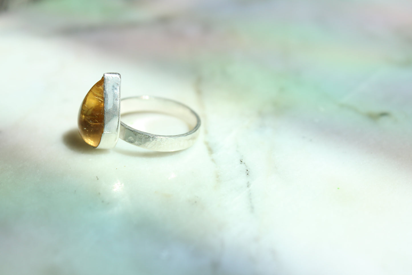 Citrine Unique Silver Ring