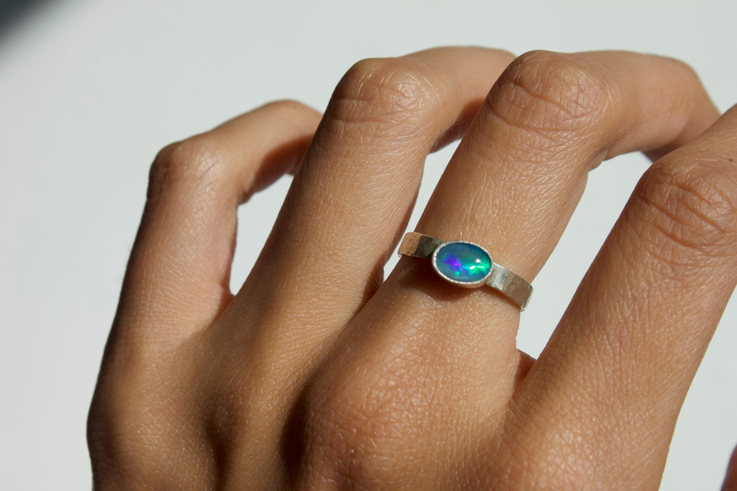 Australian Opal Silver Ring