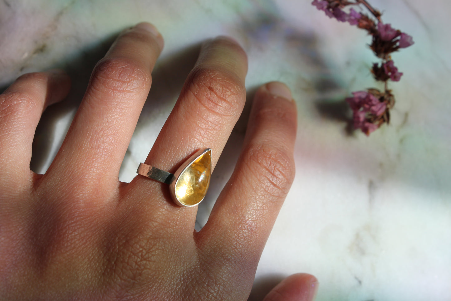 Citrine Unique Silver Ring