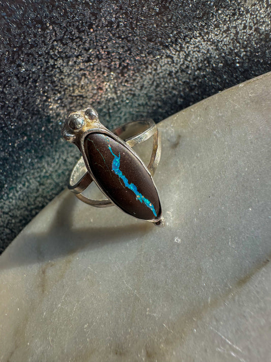 Boulder Opal Silver Ring