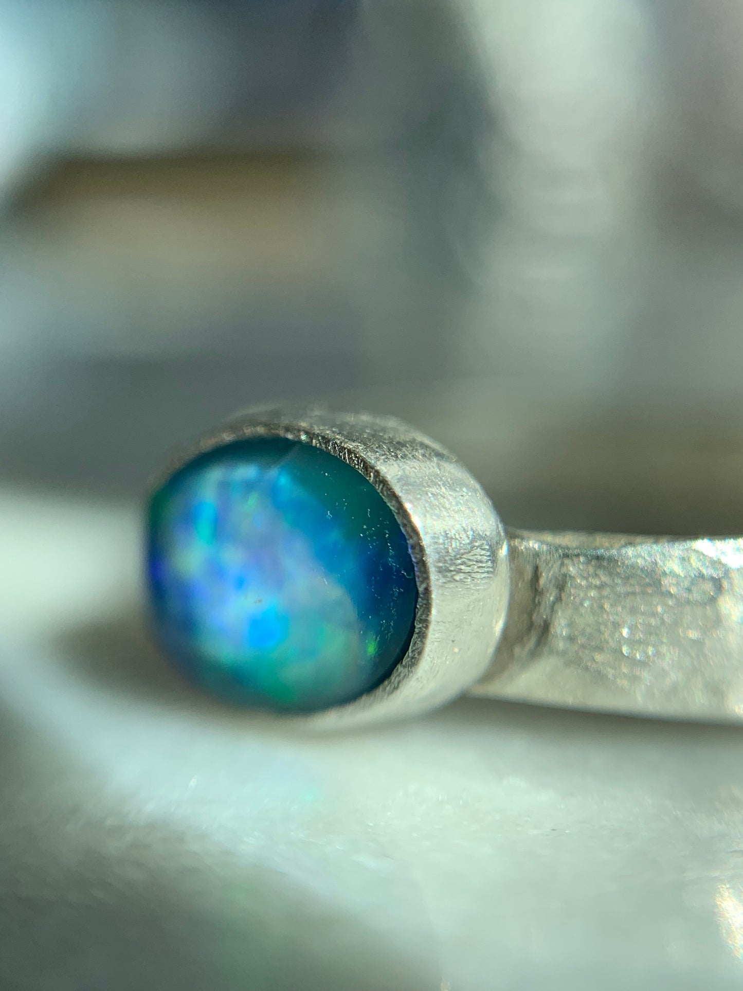 Australian Opal Silver Ring