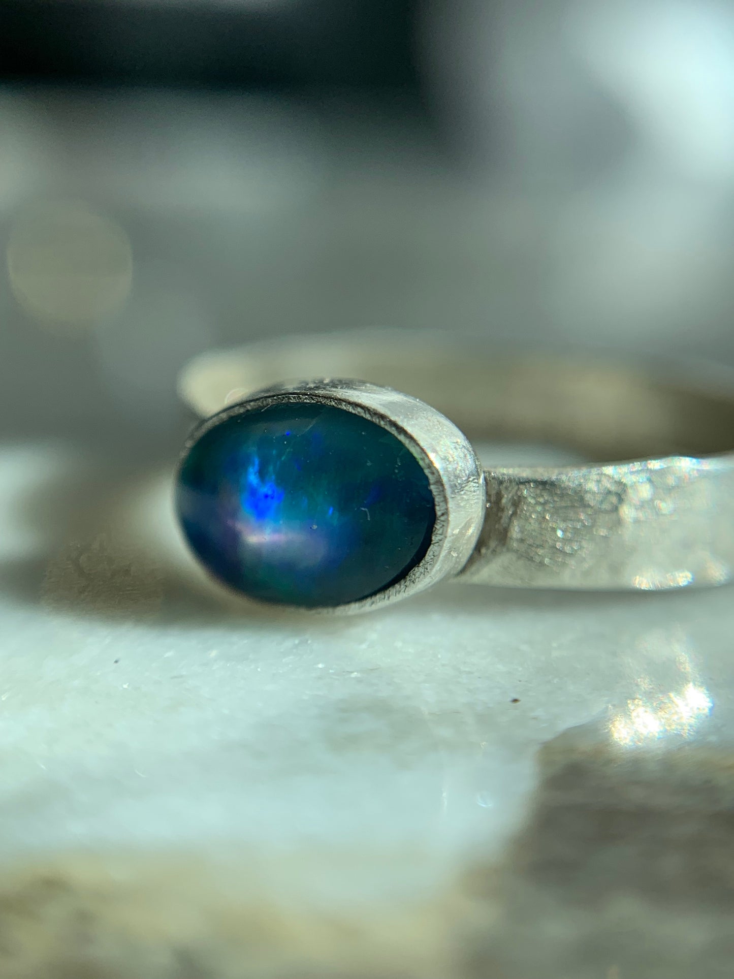 Australian Opal Silver Ring